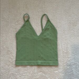 Tilly's Green Ribbed Tank Top